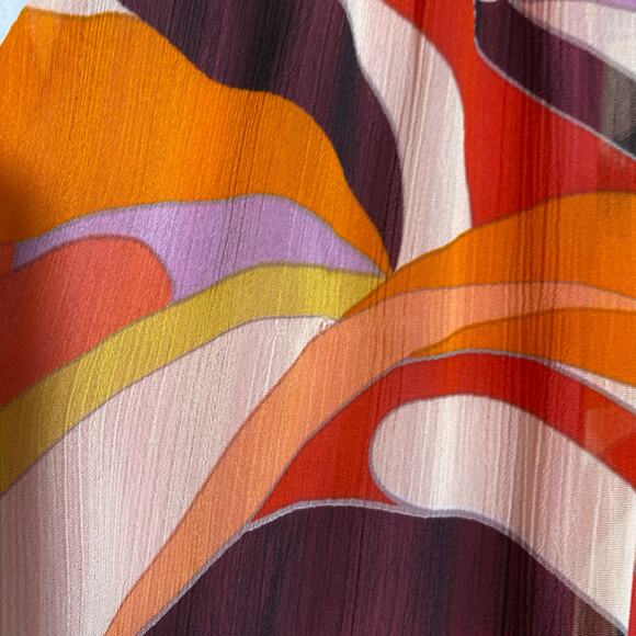 Fate Multicolored Sleeveless Mini Dress SZ M NWT Retro Flowy Smocked Artsy Boho - Picture 5 of 8